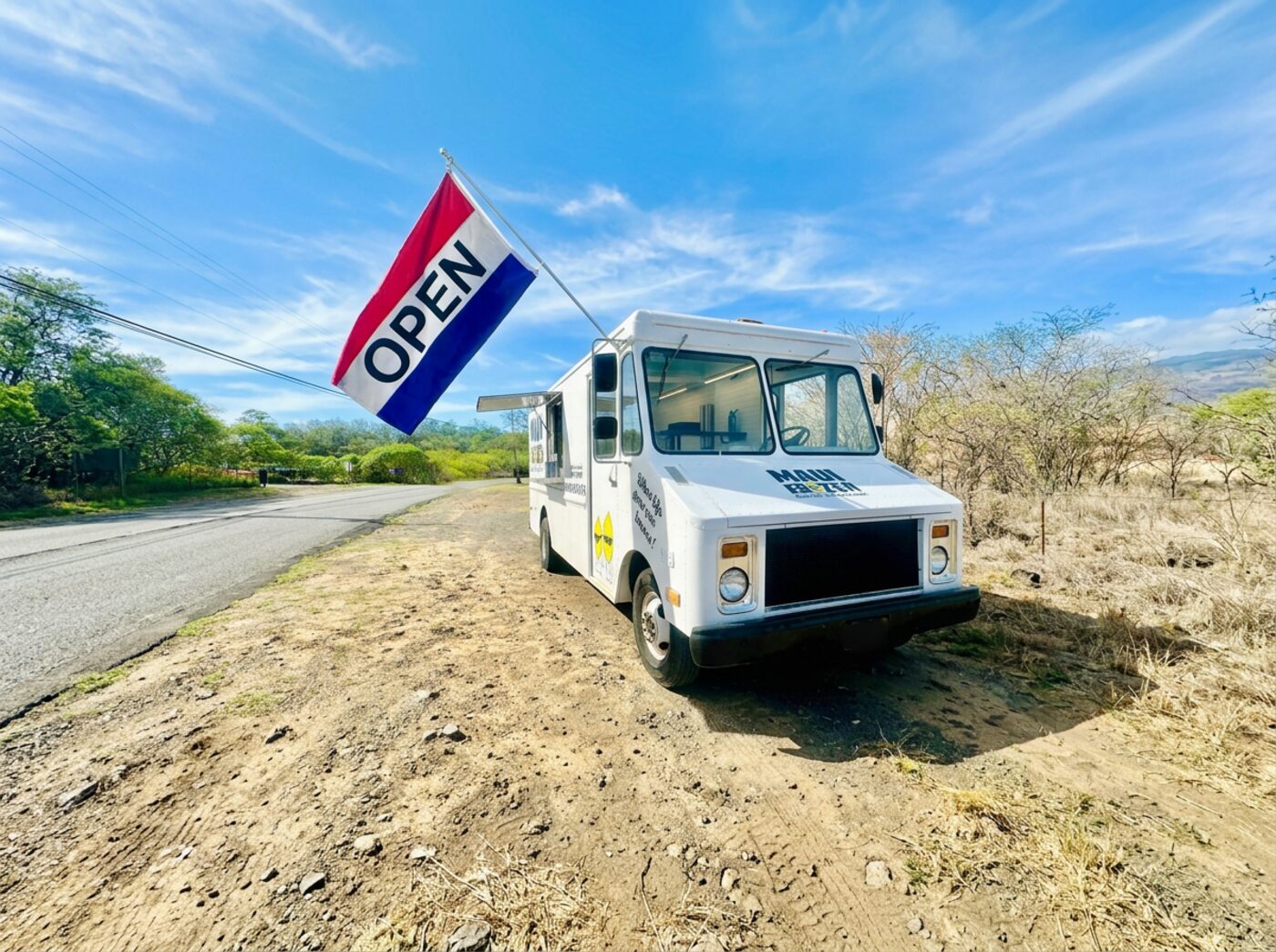The Maui Frozen truck with its service window open